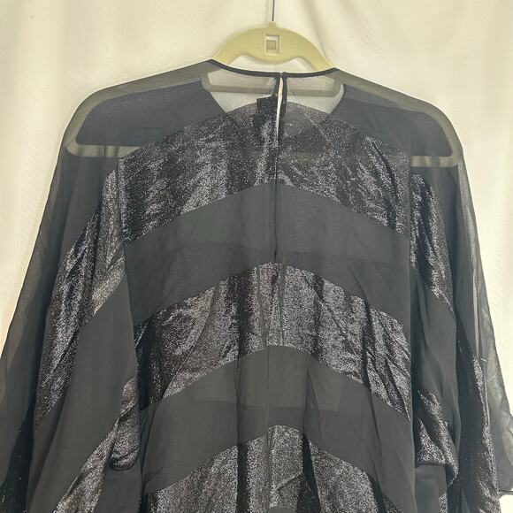 Chado Ralph Rucci sheer top black striped couture medium party holiday event - Picture 5 of 6